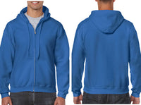 Embroidered Adult Navy Blue Full Zip Hood Sweatshirt #18600-1840